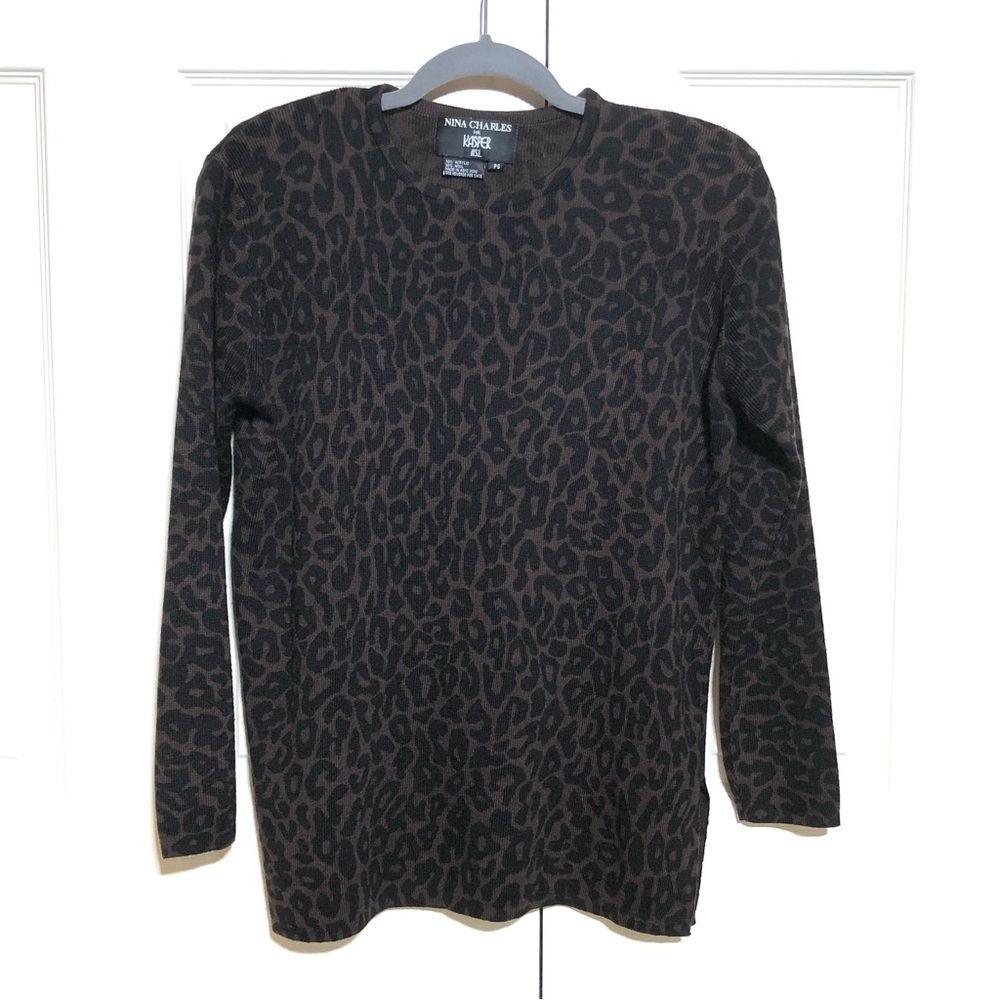 Nina Charles for Kasper ASL Leopard Sweater